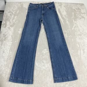 Just Black Jeans Womens 30 Blue Denim Wide Leg Stretch Mid Rise Boho Casual